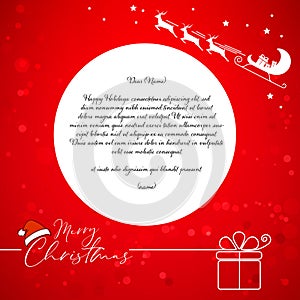 Red colour Christmas wish mailer