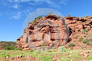 Red colour rock landscape