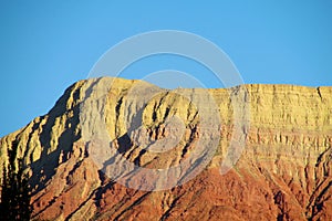 Red colour striped mountain rocks