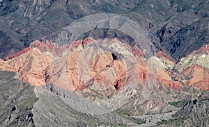 Red colour striped mountain rocks