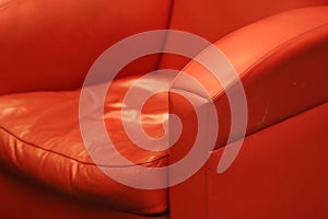 Red comfortable leather chair