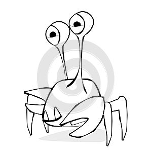 A red comic art krab