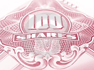 Red common stock certificate