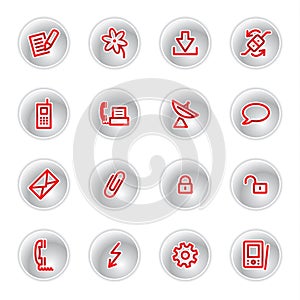 Red communication icons