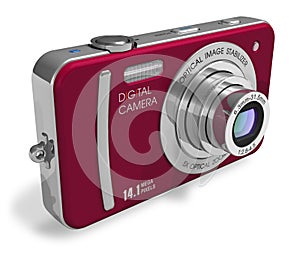 Red compact digital camera
