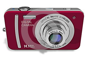 Red compact digital camera