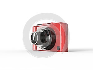 Red compact digital photo camera