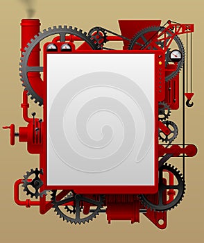 Red complex iron fantastic machine-shaped frame