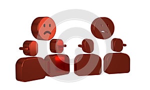 Red Complicated relationship icon isolated on transparent background. Bad communication. Colleague complicated