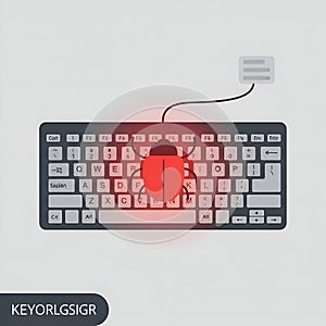 Computer Bug on Keyboard Illustrating Cyber Security Threat