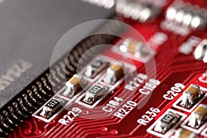 Red Computer Circuit Board