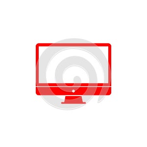 red Computer monitor icon