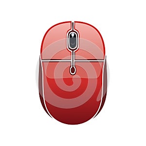 Red Computer Mouse Design Element Peripheral Input Device Navigation Tool
