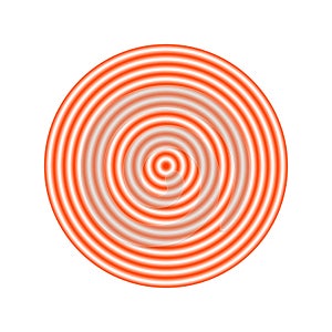 Red concentric ripple circles. Sonar or sound wave rings. Epicentre, target, radar concept. Radial signal or vibration