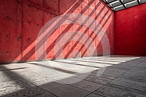Red concrete wall and floor for product display photo