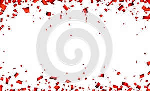 Red confetti celebration banner