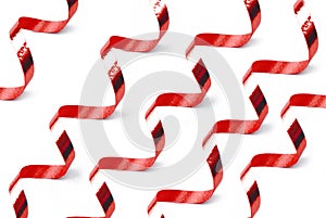 Red confetti serpentine ribbon