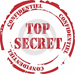 Red confidential top secret seal stamp