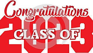 Red Congratulations Class of 2023 Graphic