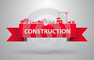 Red construction banner