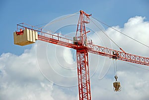 Red Construction Crane