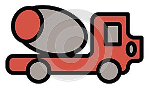 Red constructiontruck, icon