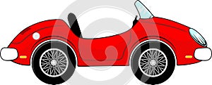 Red convertible car cartoon