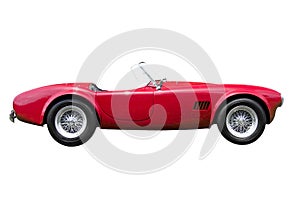 Red convertible sports car isolated photo