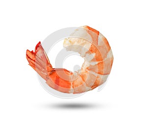 Red cooked prawn or tiger shrimp isolated on white background with clipping path
