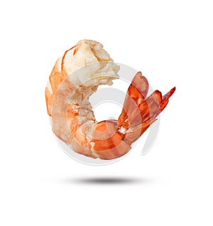 Red cooked prawn or tiger shrimp isolated on white background with clipping path