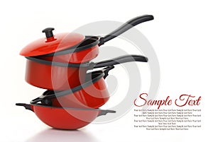 Red cookware set