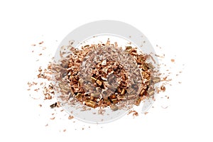 Red copper shavings