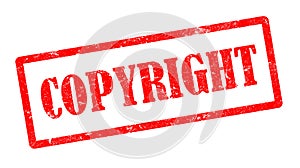 Red copyright stamp on white background