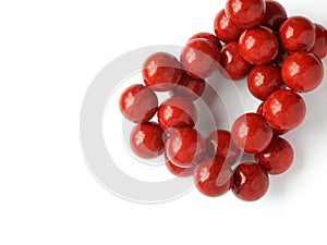 Red coral beads