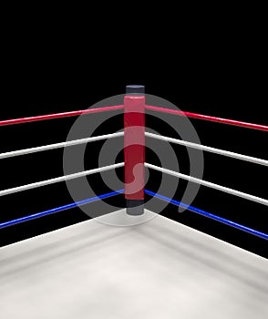 Red corner boxing ring background 3d render