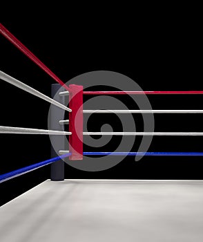 Red corner boxing ring background 3d render