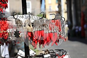red cornet for sale at SpaccaNapoli street in the Naples City in photo