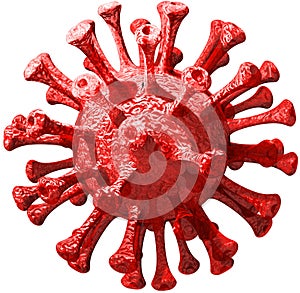 Red coronavirus cell photo