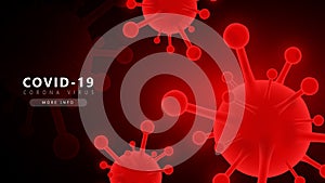 Red coronavirus COVID-2019 futuristic background.coronavirus COVID-2019 futuristic background. COVID-19 spread around the world. 3