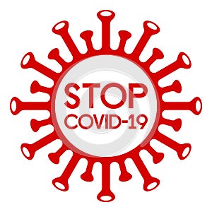 Red coronavirus stop sign