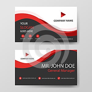 Red corporate business card, name card template ,horizontal simple clean layout design template , Business banner