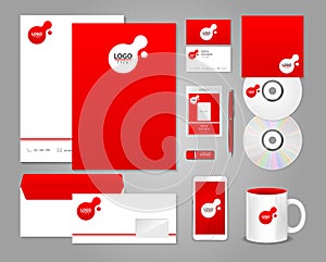 Red corporate identity template