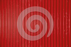 Red corrugated metal sheet texture background
