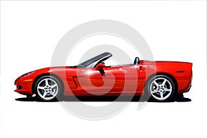 Red Corvette Isolated img