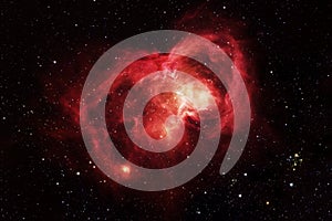 Red cosmic nebula. Elements of this image furnished by NASA