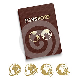 Red cover passport and travel