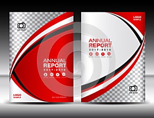 Red Cover template, cover annual report, cover design