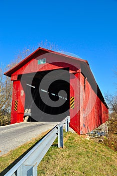 Red covered bridge