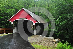 Red covered bridge