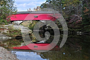Red Covered Bridge in Indiana photo